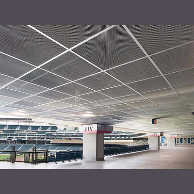 Cavo di saldatura Mesh Ceiling Tiles della struttura di Diamond Aluminum Mesh Ceiling Panel