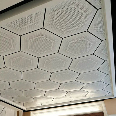 462x462x462x462x462x462 Pannello per soffitto in metallo di alluminio perforato esagonale con colore bianco