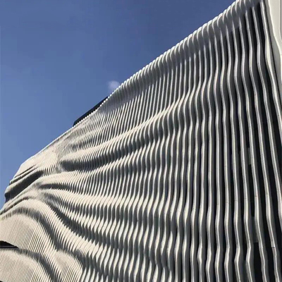 tenda di alluminio del rivestimento della parete delle facciate della costruzione del metallo del deflettore di 6000mm Wave