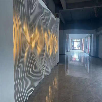 la progettazione di alluminio del soffitto di spessore di 3.0mm ha personalizzato il deflettore della parete di Wave