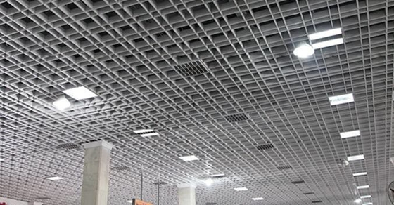 Soffitto 250x250mm di griglia del metallo della lega di alluminio per il centro di convenzione