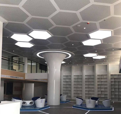 462x462x462x462x462x462 Pannello per soffitto in metallo di alluminio perforato esagonale con colore bianco