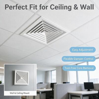 Il diffusore 1100 dell'aria del soffitto dell'alluminio del quadrato rende incombustibile cuoce di superficie finito