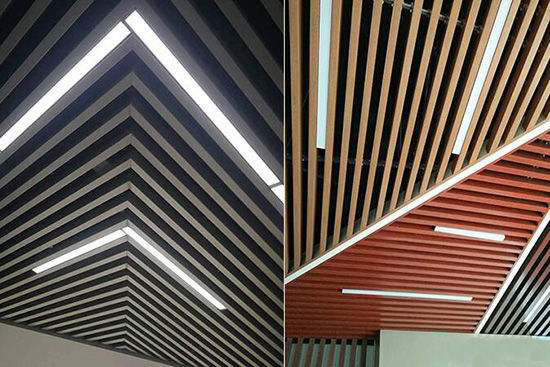 Il grano di legno di U del deflettore del soffitto di alluminio decorativo del pannello ricoperto ha sospeso i deflettori acustici del soffitto